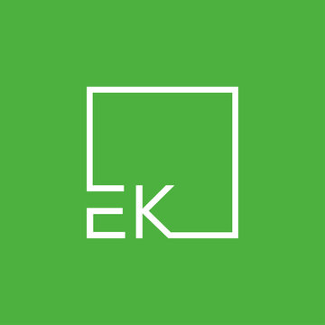Creative initial letter EK square logo design concept vector