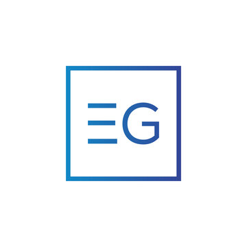 Creative initial letter EG square logo design concept vector