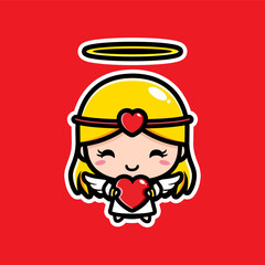 Design a cute girl character to be a cupid