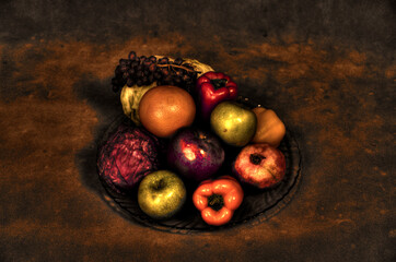 Basket of Fruits in HDR