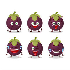 Cartoon character of mangosteen with smile expression