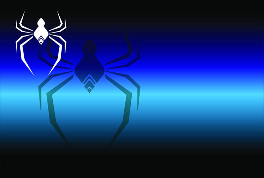 Cool blue black spider background image for the monitor screen, creative animal design