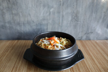 instant noodle Korean style Ramyeon traditional korean food noodle pot
