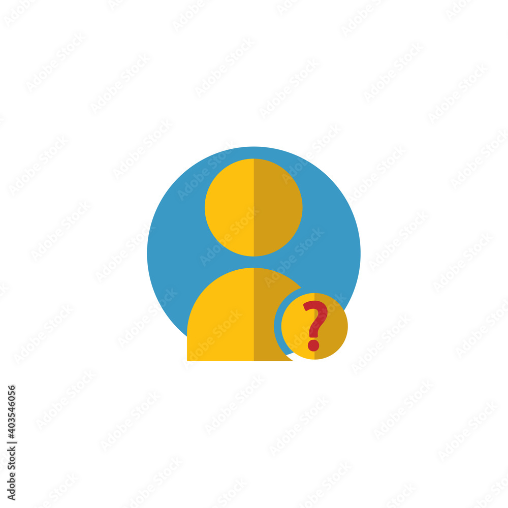 Poster user question flat icon. editable stroke. simple illustration mobile concept and web design. design 