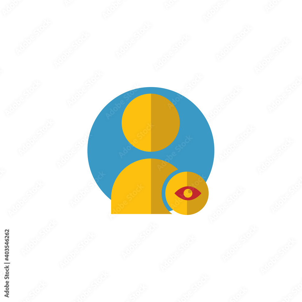 Poster user look flat icon. editable stroke. simple illustration mobile concept and web design. design temp