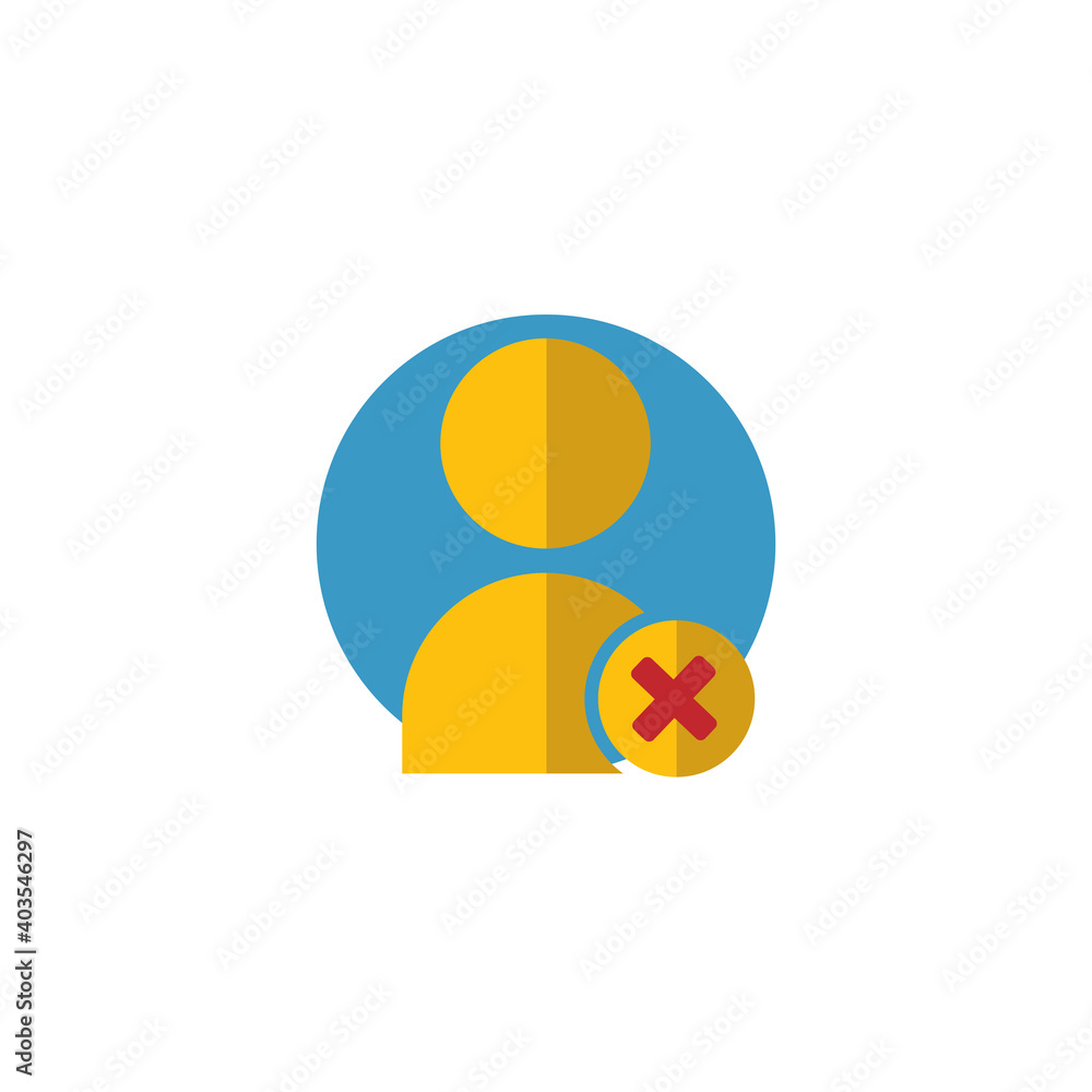 Poster user delete flat icon, remove . editable stroke. simple illustration mobile concept and web design. 