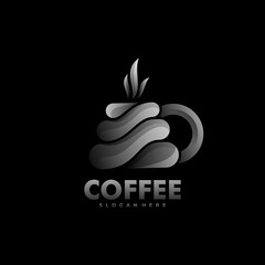 Vector Logo Illustration Coffee Gradient Colorful Style.