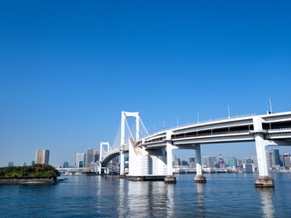 レインボーブリッジと東京港