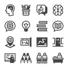 classroom icon set,vector and illustration