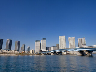 Obraz premium 東京港と晴海大橋 