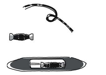 奄美大島紬の工程イラスト　機織り　織工