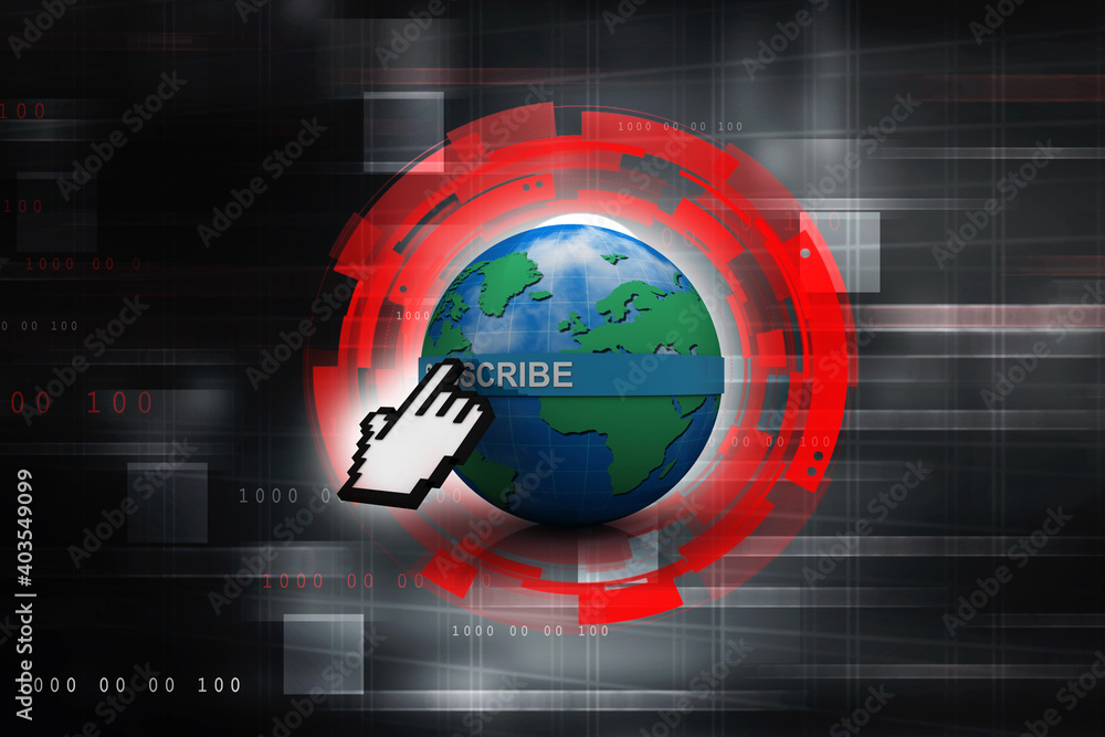 Poster 3d rendering abstract world concept