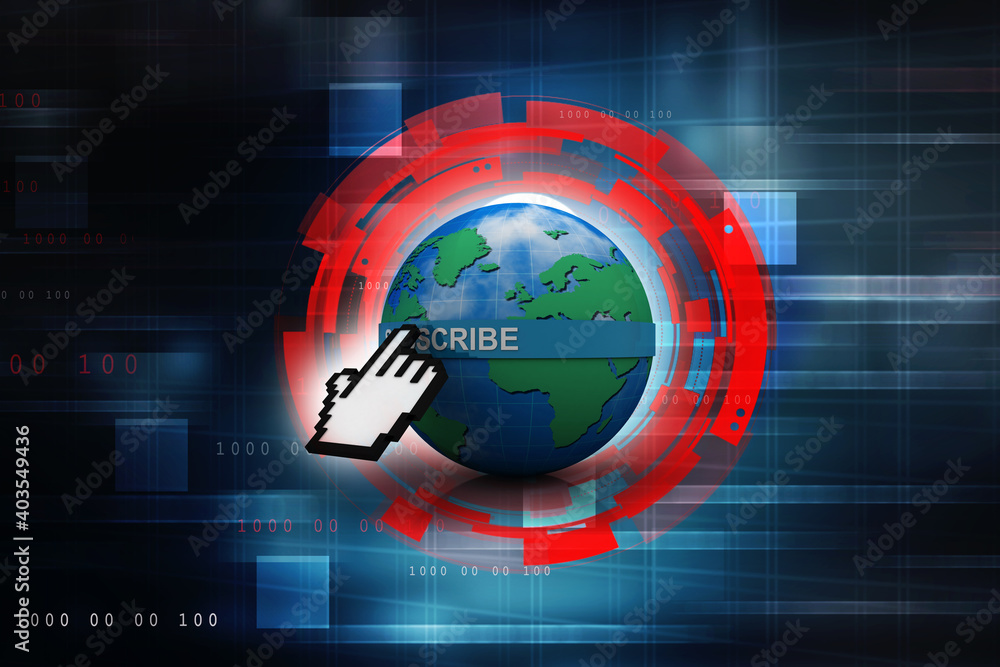 Poster 3d rendering abstract world concept