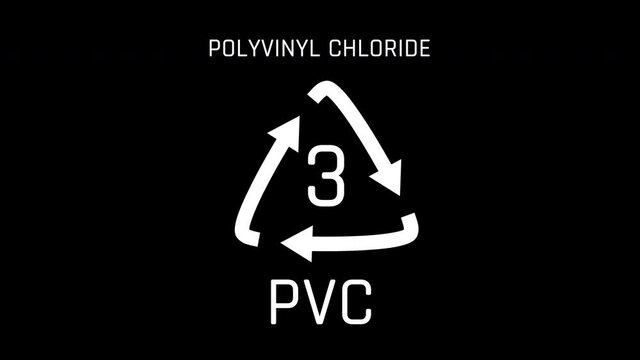 Polyvinyl chloride or polyvinyl or vinyl or PVC or Number 3 Recycle Code plastics Animation Seamless Loop
