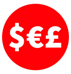 red button with dollar symbol