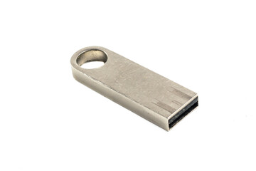 macro photo USB pendrive isolated on white background