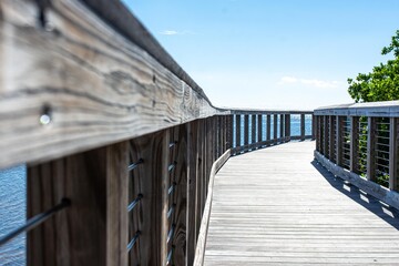 wooden bridge over the sea