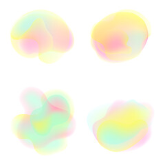 A set of gradient shapes . Colorful bright energies . Modern abstract background texture. Template for the design. Isolated objects. Vector