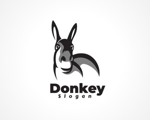 donkey horse front view drawing art logo, symbol deign illustration