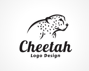 wild cat, cheetah, tiger watching drawing art half body logo, symbol design inspiration