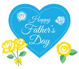 父の日のHappy Father's Dayのハートのタイトル