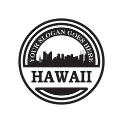 hawaii skyline silhouette vector logo