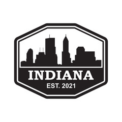 Naklejka premium indiana skyline silhouette vector logo
