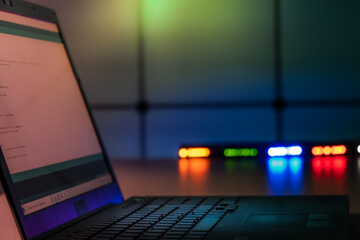 Computer program code on laptop screen