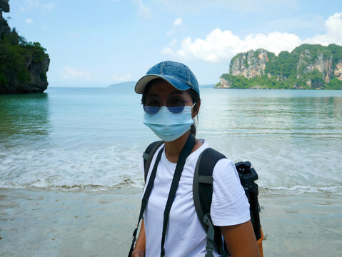 A Woman Wearing Surgical Face Mask