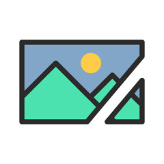 Broken image icon vector