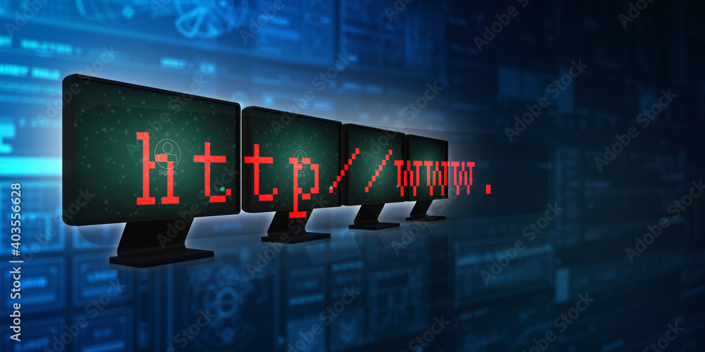 Poster 3d rendering technology computer network