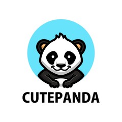cute panda cartoon logo vector icon illustration