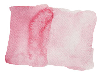 Watercolor stroke and spray on white paper , Abstract background by hand drawn pink color liquid drip isolated on white background