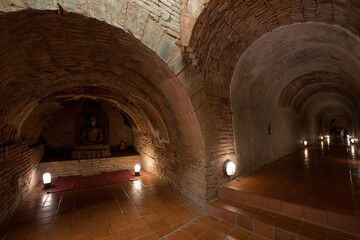 Tunnel in Wat Umong, is a 700-year-old Buddhist temple in Chiang Mai, Thailand