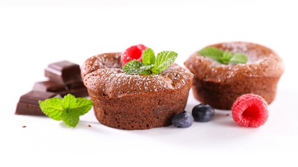 chocolate cake isolated on white background