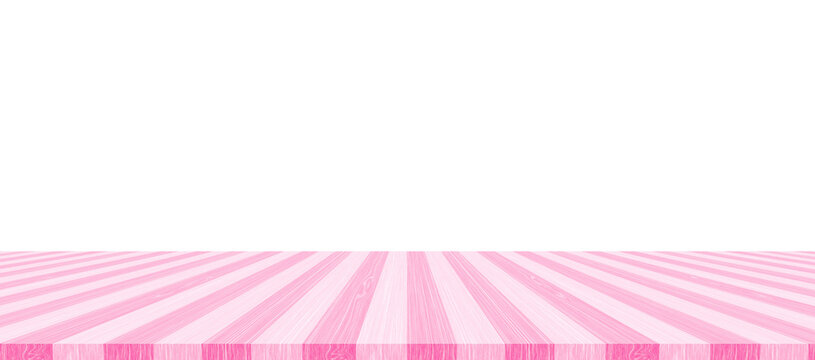 Empty wooden pink table  isolated on white background, used for display your products.