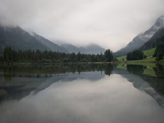 Panorama Reflection Alpine Mountain Lake
