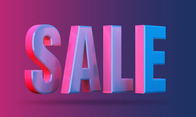 Sale 3D icon on colorful background