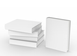 template empty hardcover book mockup set , 3d rendering.