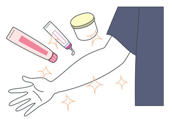 塗り薬治療でアトピー性皮膚炎が治った人のイラスト・アフター