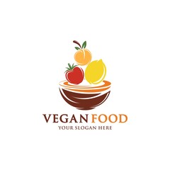 Healthy Organic eco vegetarian food Logo design vector template. Ecology Health eco Organic Logo fresh from farm vegetables Logotype concept icon.
