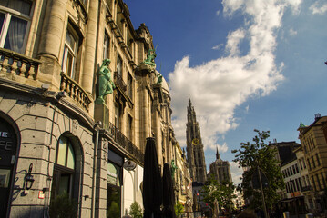 Obraz premium Corners of the city of Antwerp, Belgium, streets and monuments