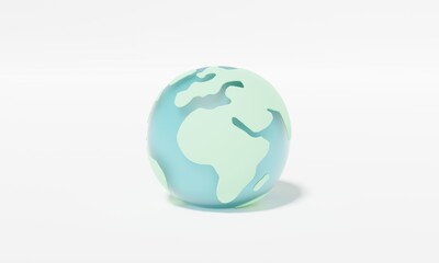 3Dで作成した透明感ある地球儀の置物（ヨーロッパ、エジブト、中東、アフリカ）