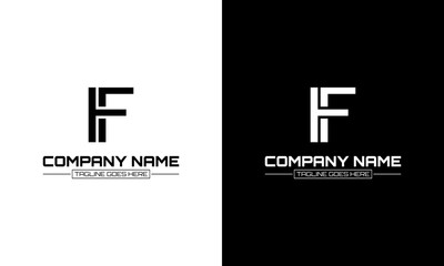 Creative fonts for logo designs. Alphabet F vector illustration