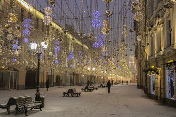 New Year's street in Moscow