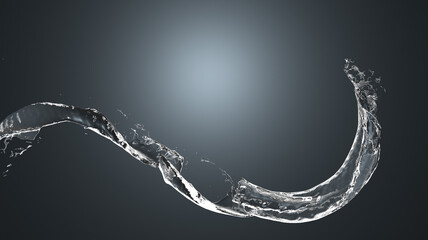 Water splashing and forming a curved surface