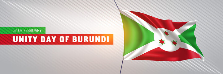 Unity day of Burundi greeting card, banner vector illustration