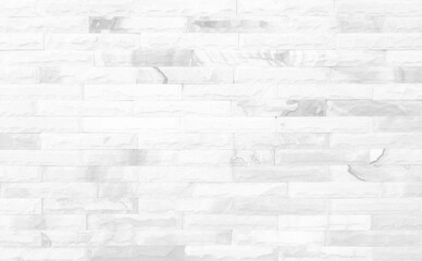 White grunge brick wall texture background for stone tile block painted in grey light color wallpaper modern interior and exterior and room backdrop design