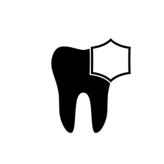 Protected tooth icon isolated on white background