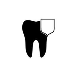 Protected tooth icon isolated on white background